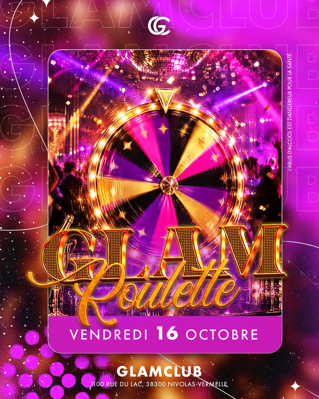 Affiche de la soirée GLAM ROULETTE 🍀